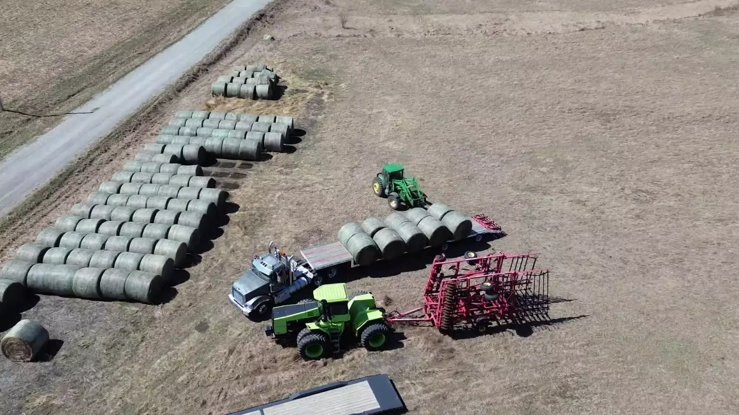 Caspers load hay to take to Brady, NE